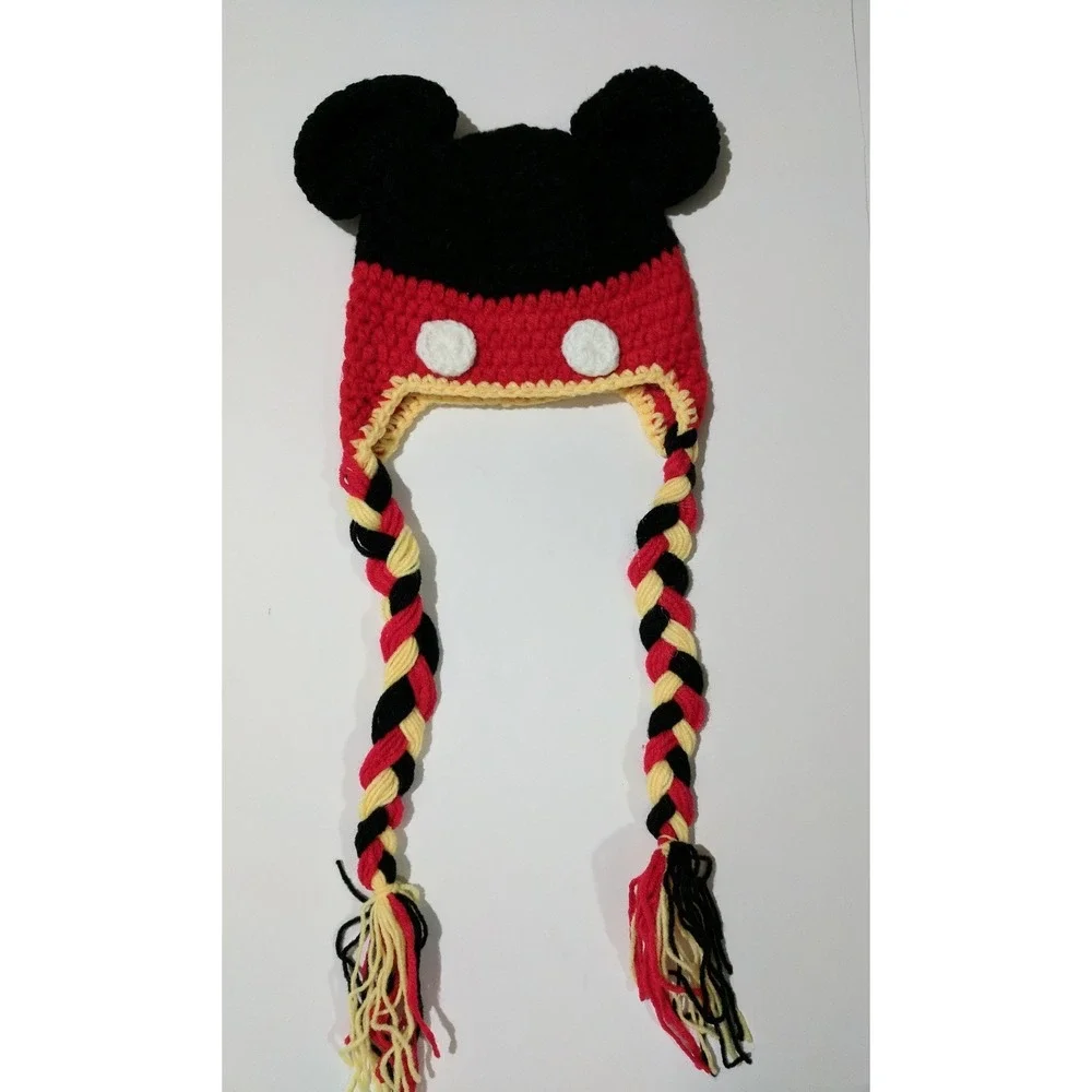 Newborn Mickey Mouse Crochet Hat baby infant boy girl beanie